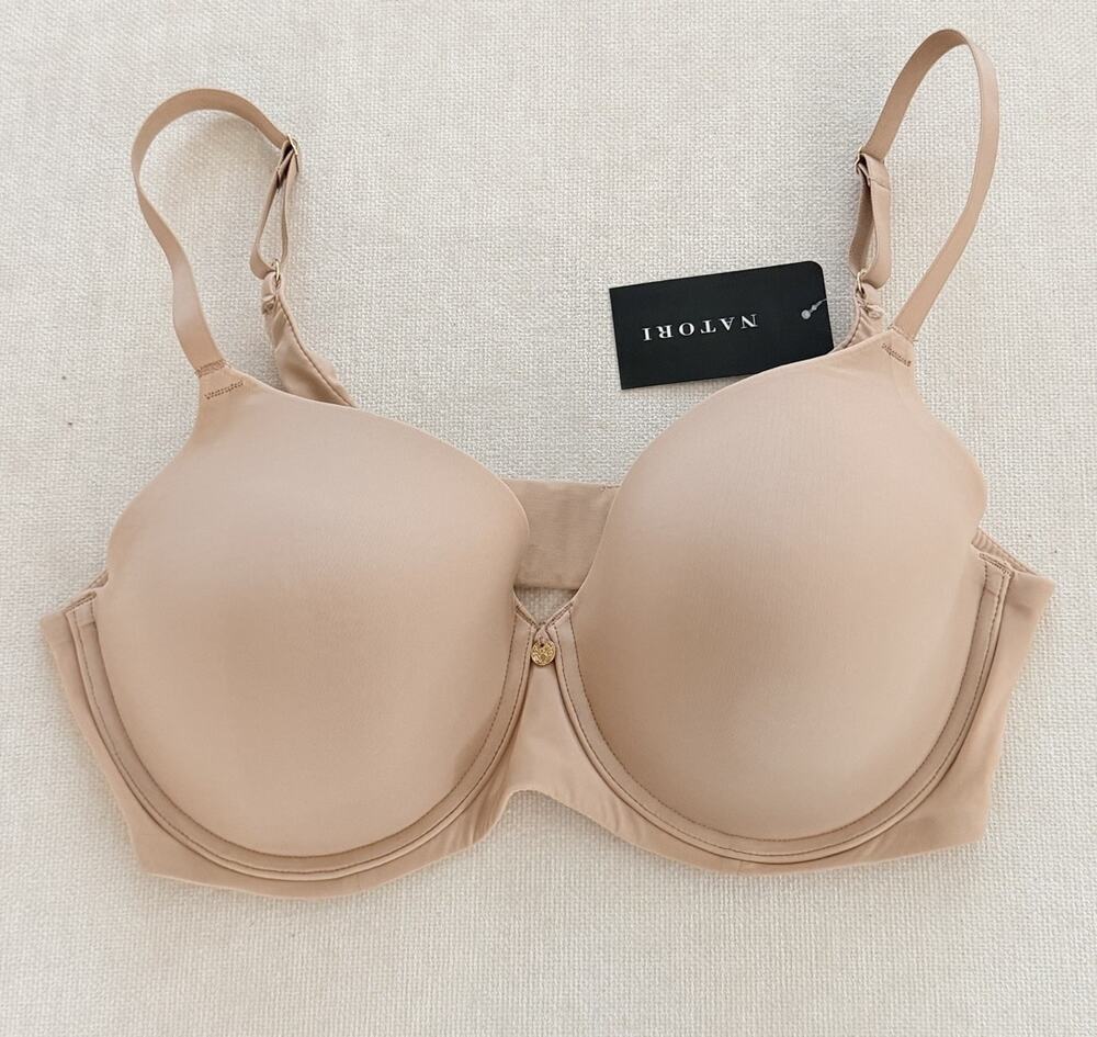 New Natori 36D Cloud Comfort Back Smoothing T-Shirt Bra 731338 Buff NWT